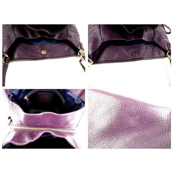 Coach Madison Phoebe Purple Leather Hobo Shoulder Bag 26224 - Picture 12 of 13